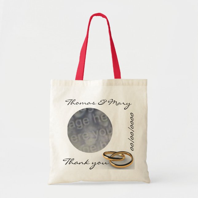 Tote Bag Merci simple épousant la faveur (Devant)