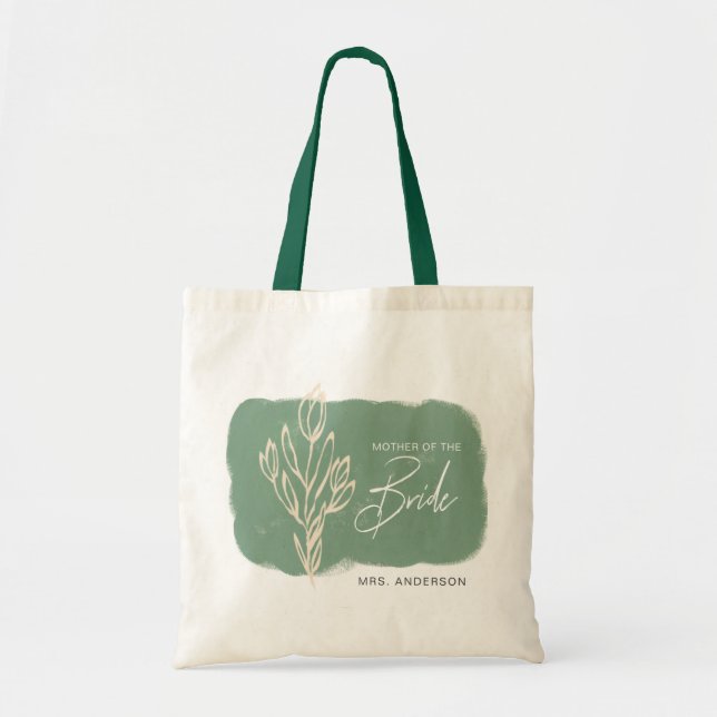 Tote Bag Mère aquarelle moderne de la mariée (Devant)