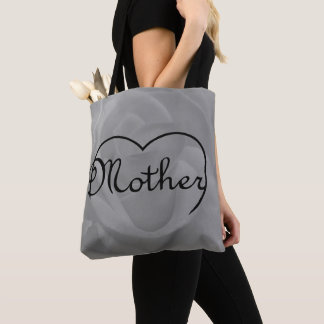 Tote Bag Mère coeur en gros plan sur une rose blanche