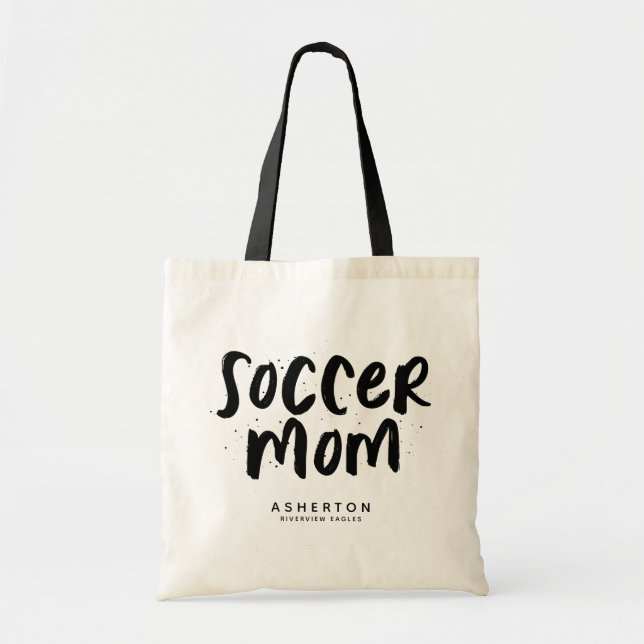 Tote Bag Mère de football tendance noir type personnalisé (Devant)
