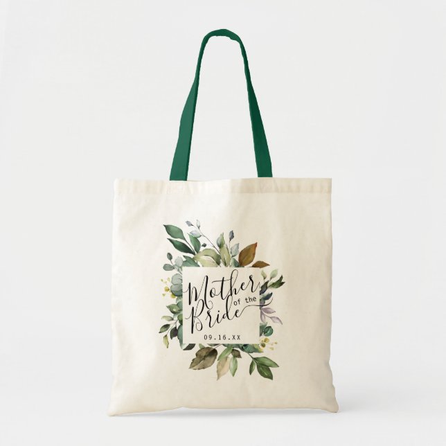 Tote Bag Mère de la mariée à la verdure rustique (Devant)