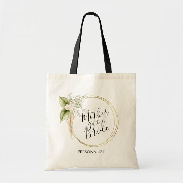 Tote Bag Mère de la mariée - Aquarelle Florale (Devant)