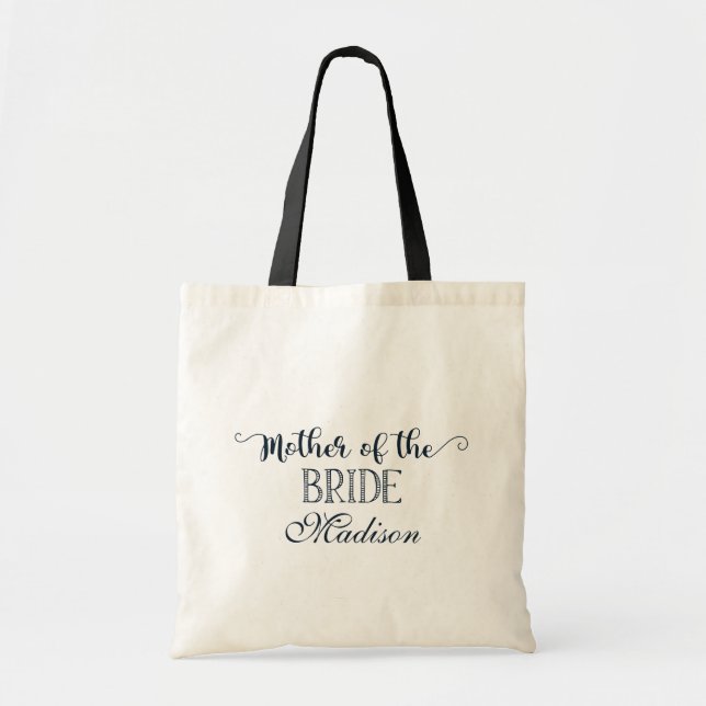 Tote Bag Mère de la mariée en bleu marine (Devant)