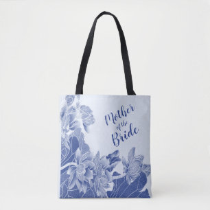 Tote Bag Mère de la mariée Exotic Blue Lotus Floral