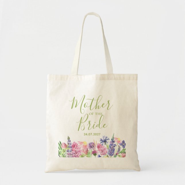 Tote Bag Mère de la mariée Fleur sauvage Garden Frontière (Devant)