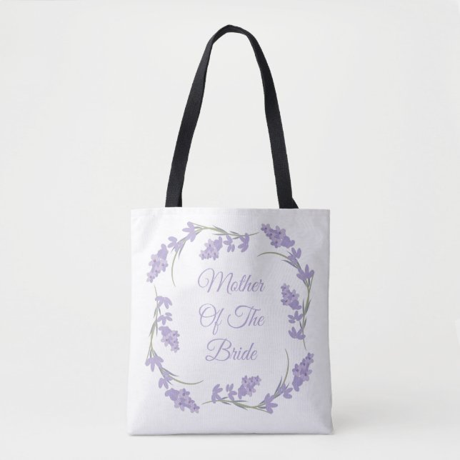 Tote Bag Mère de la mariée Lavender Floral Wreath (Devant)