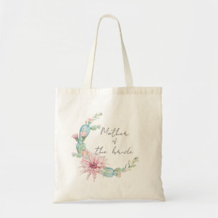 Tote Bag Mère de la mariée. Mariage aquarelle succulents