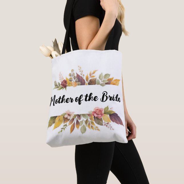 Tote Bag Mère de la mariée mariage automnal floral bordeaux (De près)