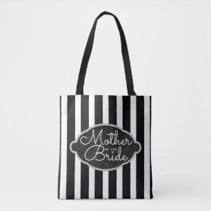Tote Bag Mère de la mariée moderne Black Mariage d'argent