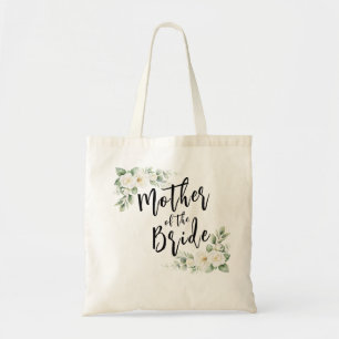 Tote Bag Mère de la mariée roses blanches personnalisable