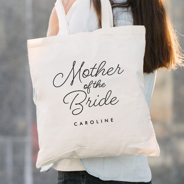 Tote Bag Mère de l'épouse Simple Mariage Calligraphie (Créateur téléchargé)