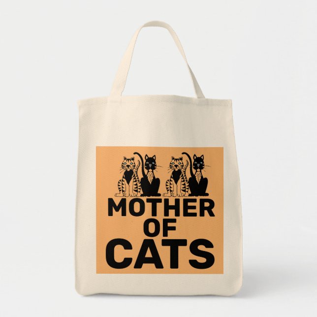 TOTE BAG MÈRE DES CHATS, CHAT MOM TOTES (Devant)