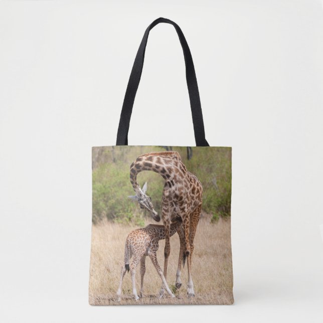Tote Bag Mère et bébé en girafe au Kenya (Devant)