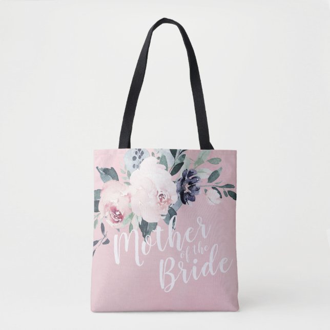 Tote Bag Mère florale rose personnalisée de la mariée (Devant)