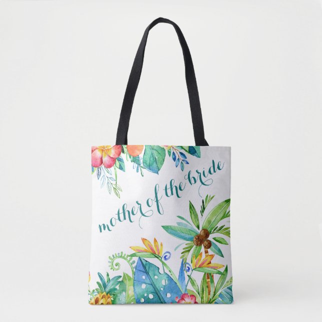 Tote Bag Mère florale tropicale de la jeune mariée (Devant)
