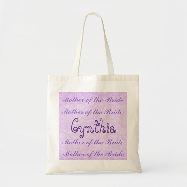 Tote Bag MÈRE nommée faite sur commande de la damassé de (Devant)