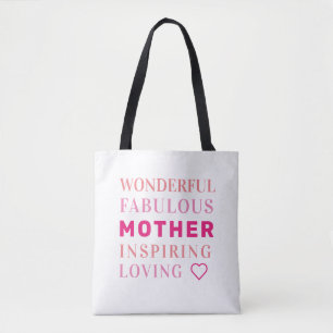 Tote Bag Mère Typographie moderne Coeur
