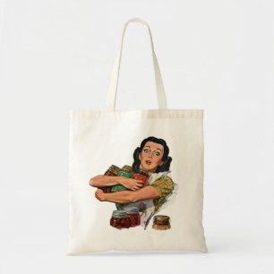 Tote Bag Mère vintage, femme au foyer, rétro en conserve le