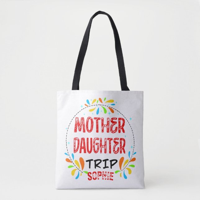 Tote Bag Mère Voyage Fille, Femme De Famille Getaway (Devant)