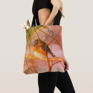 Tote Bag Merlebleu d'hiver Art Vintage en détresse