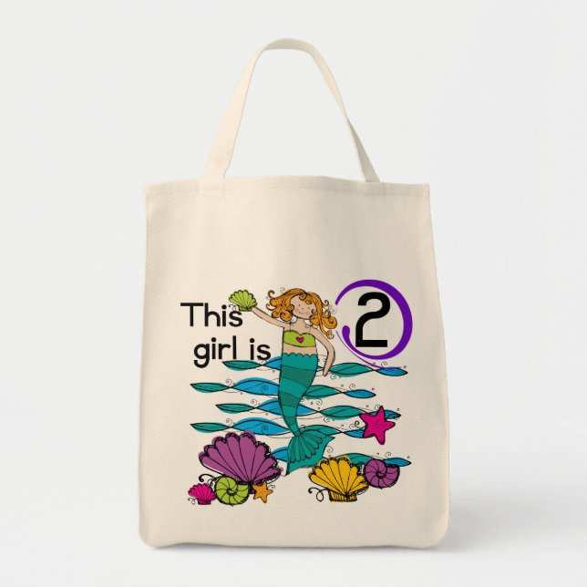 Tote Bag Mermaid 2e Anniversaire Tshirts et cadeaux (Devant)