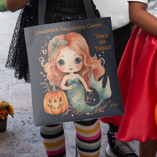 Tote Bag Mermaid Halloween bonbon Trou ou traitement
