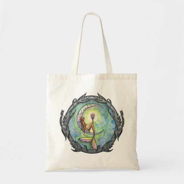 Tote Bag Mermaid Moon Imaginaire Art Fourre-tout (Devant)