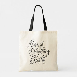 Tote Bag Merry and Everything Bright Christmas