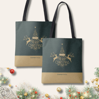 Tote Bag Merry Christmas Custom Name for Corporate Team