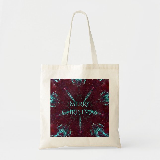 Tote Bag Merry Rouge Turquoise Merry Noël Kaleidoscope (Devant)