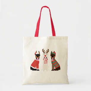 Tote Bag Merry Woofmas Dobermann Chiens de Noël