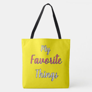 Tote Bag Mes choses préférées jaunes