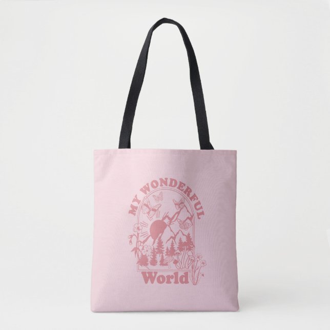 Tote Bag Mes merveilleuses fleurs rétro du monde (Devant)