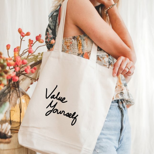 Tote Bag Message de Valorisation Positive pour Prendre Soin (Créateur téléchargé)