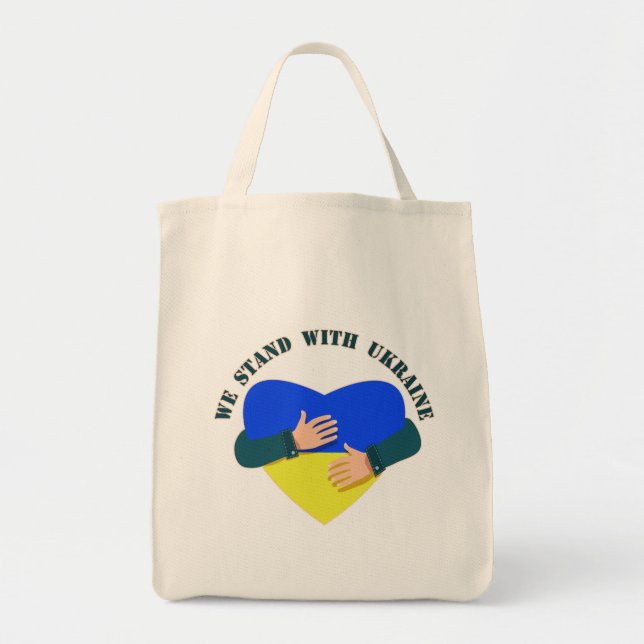 Tote Bag Message inspirant Nous sommes avec l'Ukraine (Devant)