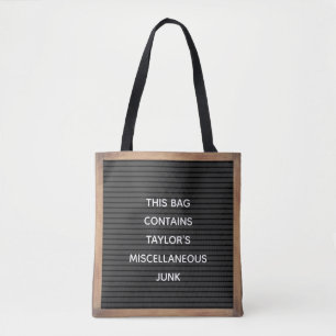 Tote Bag Message personnalisé du panneau de signalisation 