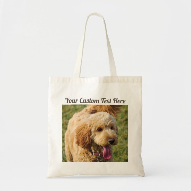 Tote Bag Message personnalisé Goldendoodle Chien (Devant)