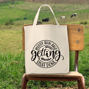 Tote Bag Messy Bun Obtenir Des Choses Faire Simple Fun Mign