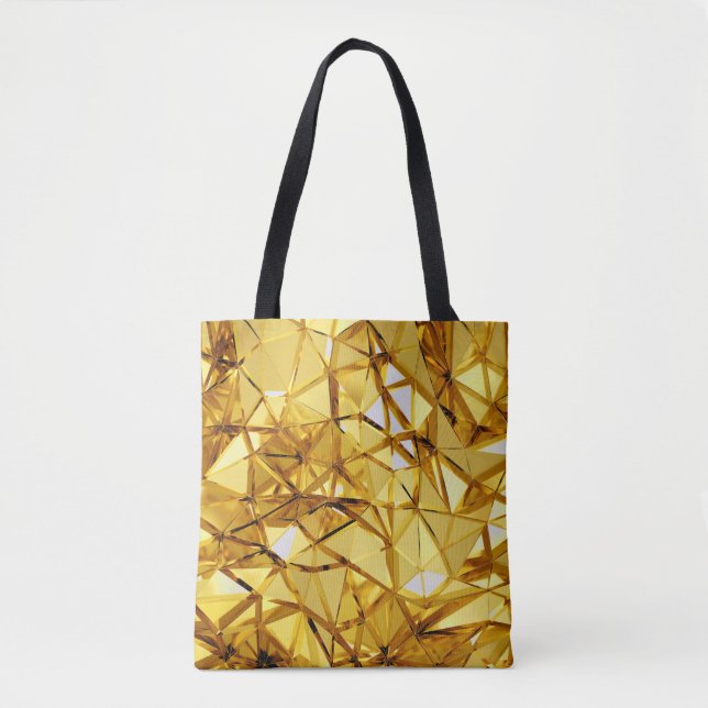 Tote Bag Métal d'or géométrique à trois dimensions (Devant)