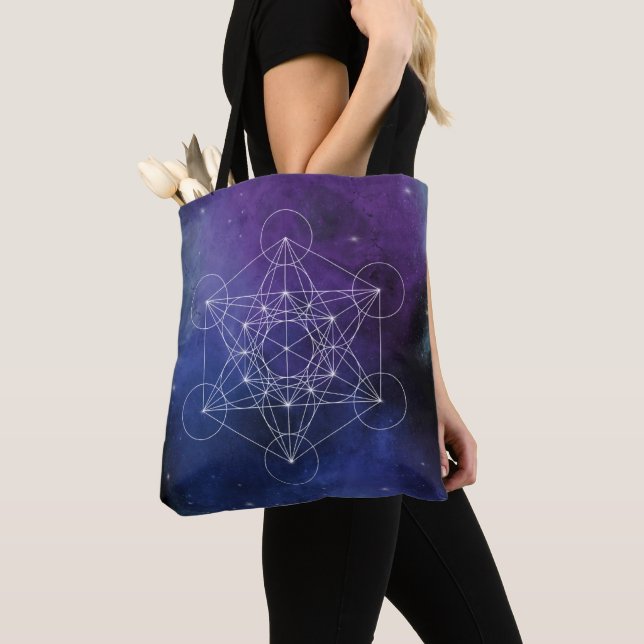 Tote Bag Metatron’s Cube Sacred Geometry (De près)