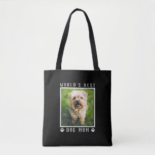 Tote Bag Mete World's Best Dog Mom Empreintes de pattes Pho