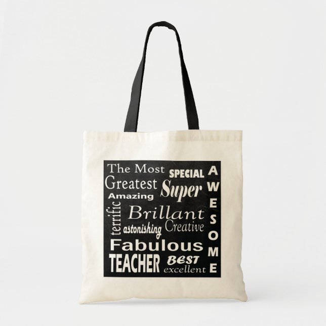 Tote Bag Métro Word Art pour enseignants (Devant)