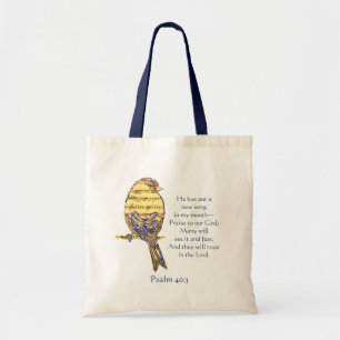 Tote Bag Mettez une chanson dans mon oiseau d'écriture
