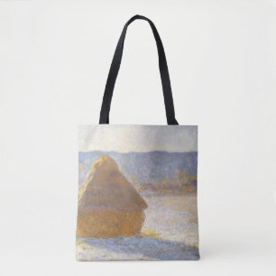 Tote Bag Meule de foin au matin, effet de neige de Claude M