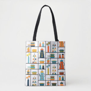 Tote Bag Mi-siècle Moderne Rétro Élégants Tablettes De Cuis