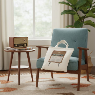 Tote Bag Mi-siècle Vintage Radio Retro Music Lover