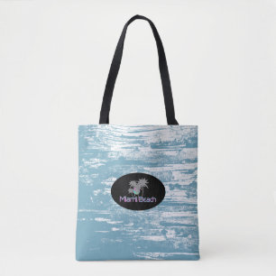 Tote Bag Miami Beach, Floride, Grunge Tropical, Cool