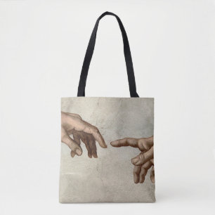 Tote Bag Michaelangelo mains création adam dieu