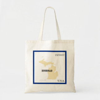 Tote Bag - Michigan State Map with City