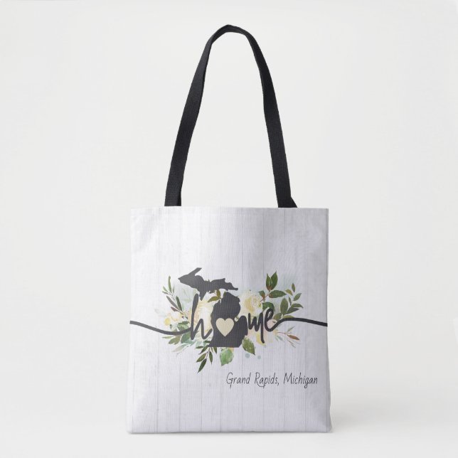 Tote Bag Michigan State Personnalisé Votre Maison Ville Rus (Devant)
